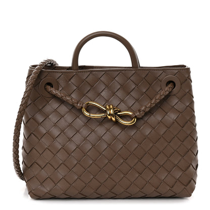 Bottega Veneta Nappa Intrecciato Small Andiamo Shoulder Bag Taupe Grey 1 of 10