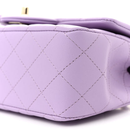 Chanel Lambskin Quilted Mini Top Handle Rectangular Flap Light Purple 10 of 10