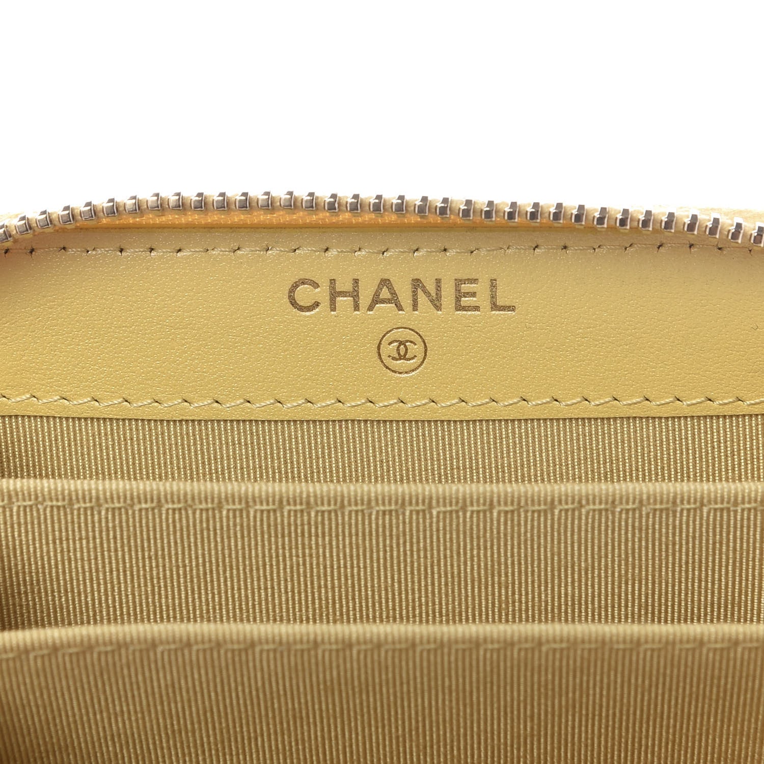 Chanel Iridescent Caviar Quilted Zip Coin Purse Yellow 5 of 10