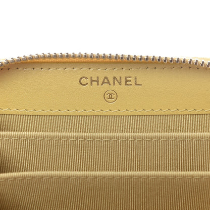 Chanel Iridescent Caviar Quilted Zip Coin Purse Yellow 5 of 10