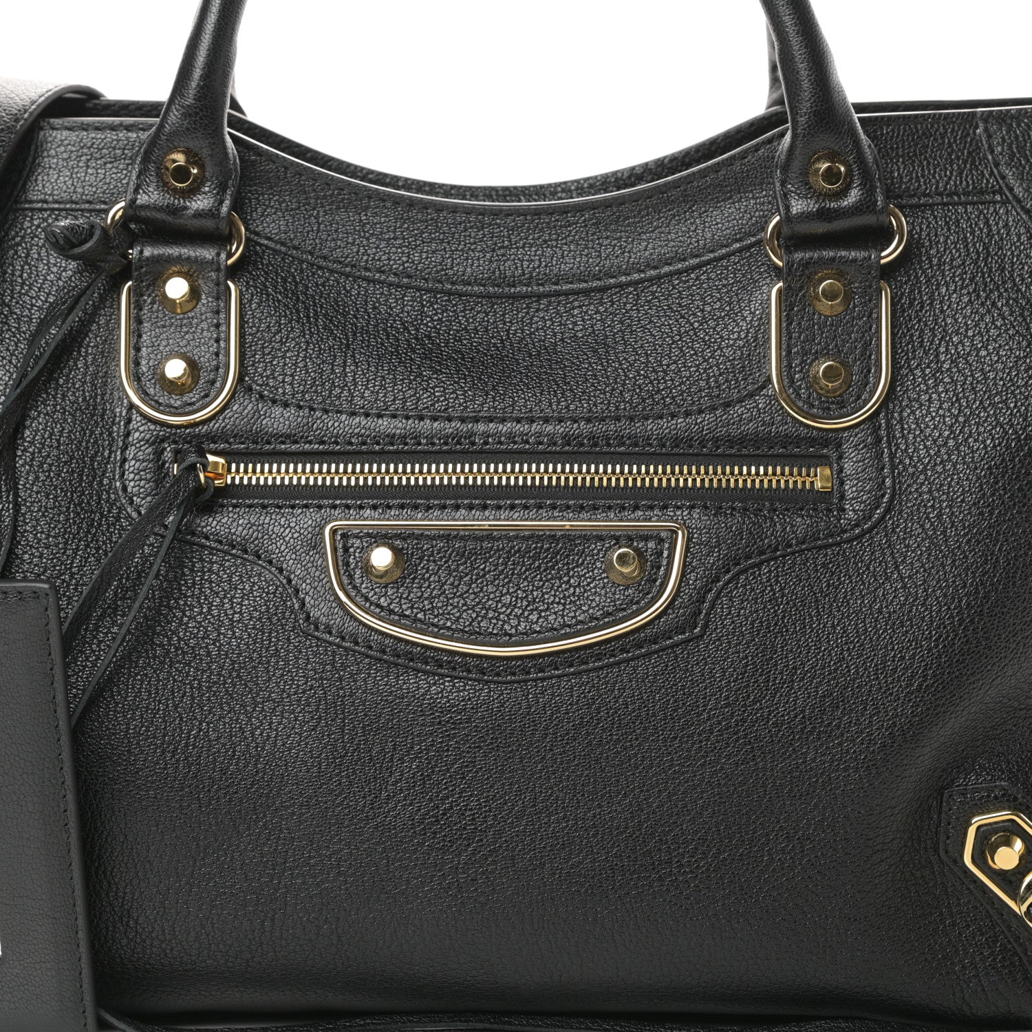 Balenciaga Chevre Gold Metallic Edge Hardware City Black 8 of 14