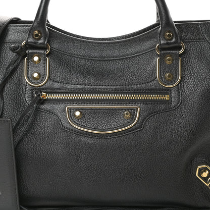 Balenciaga Chevre Gold Metallic Edge Hardware City Black 8 of 14