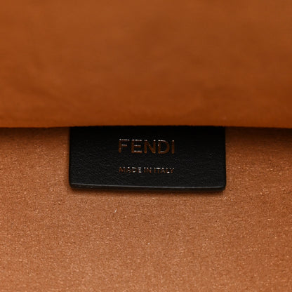 Fendi Woven Fabric Calfskin FF Medium Fendi Sunshine Shopper Tote Natural White Dark Honey 6 of 10