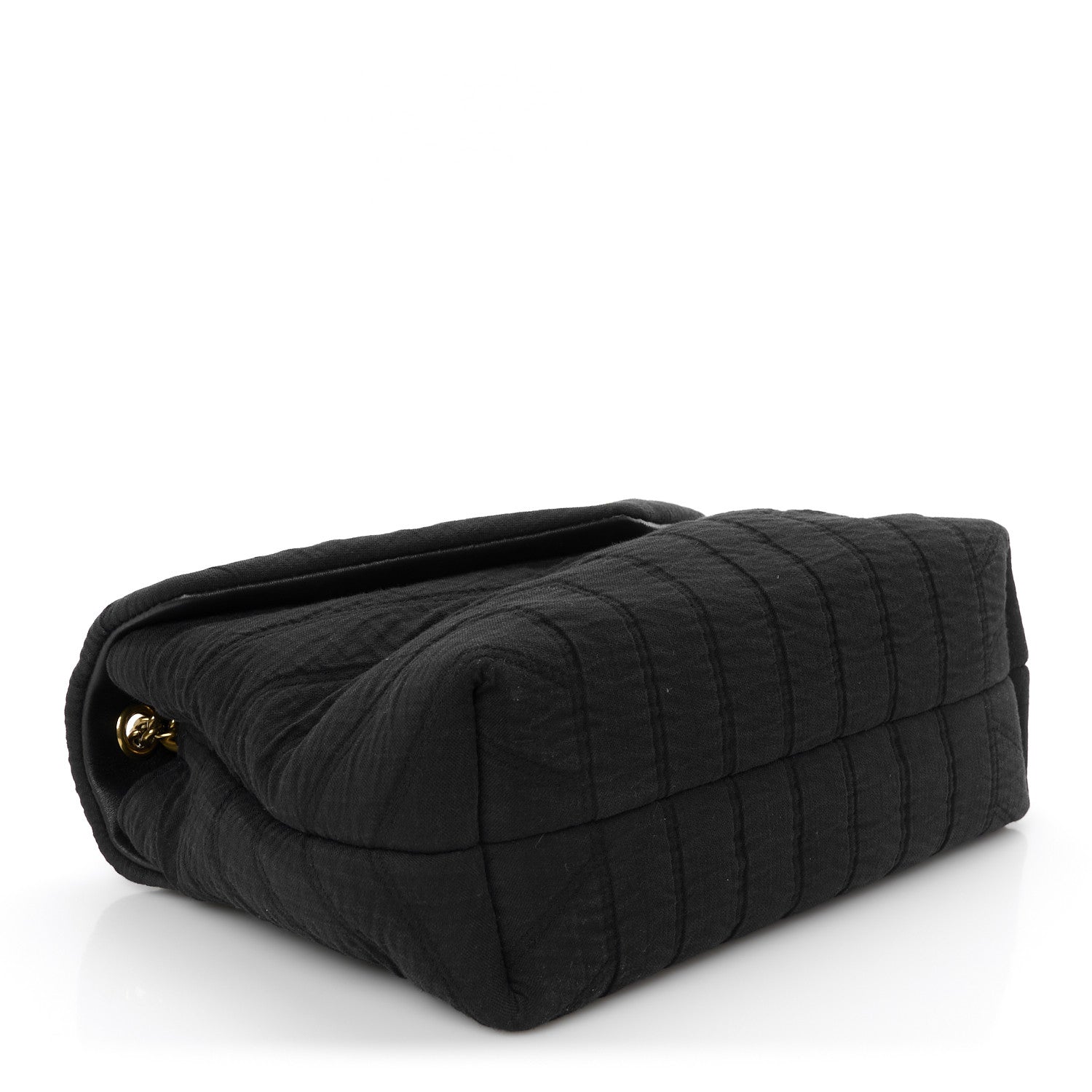 Saint Laurent Cotton Gauze Y Quilted Monogram Small Loulou Chain Satchel Black 4 of 11
