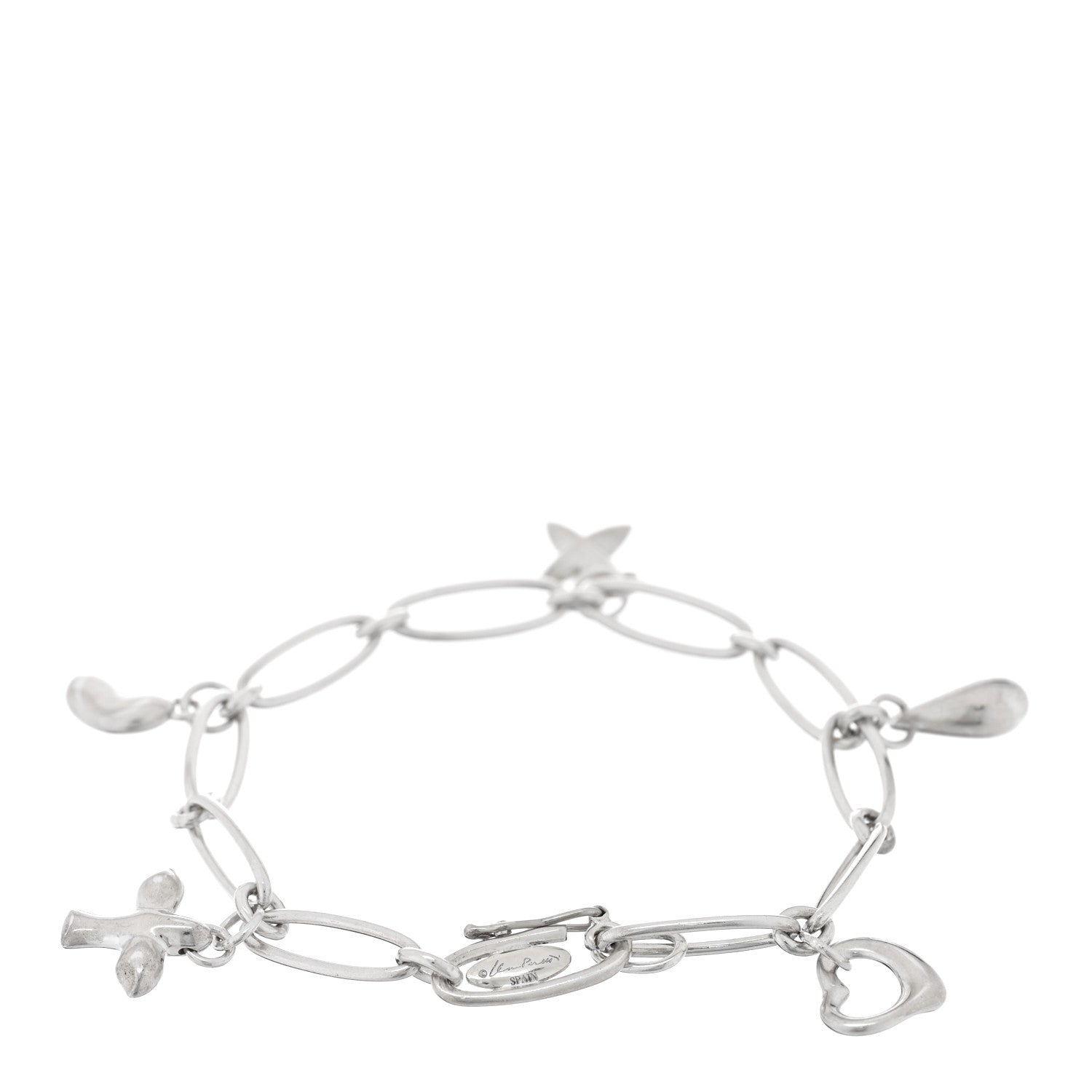 Tiffany Sterling SIlver Elsa Peretti Five Charm Bracelet 2 of 3