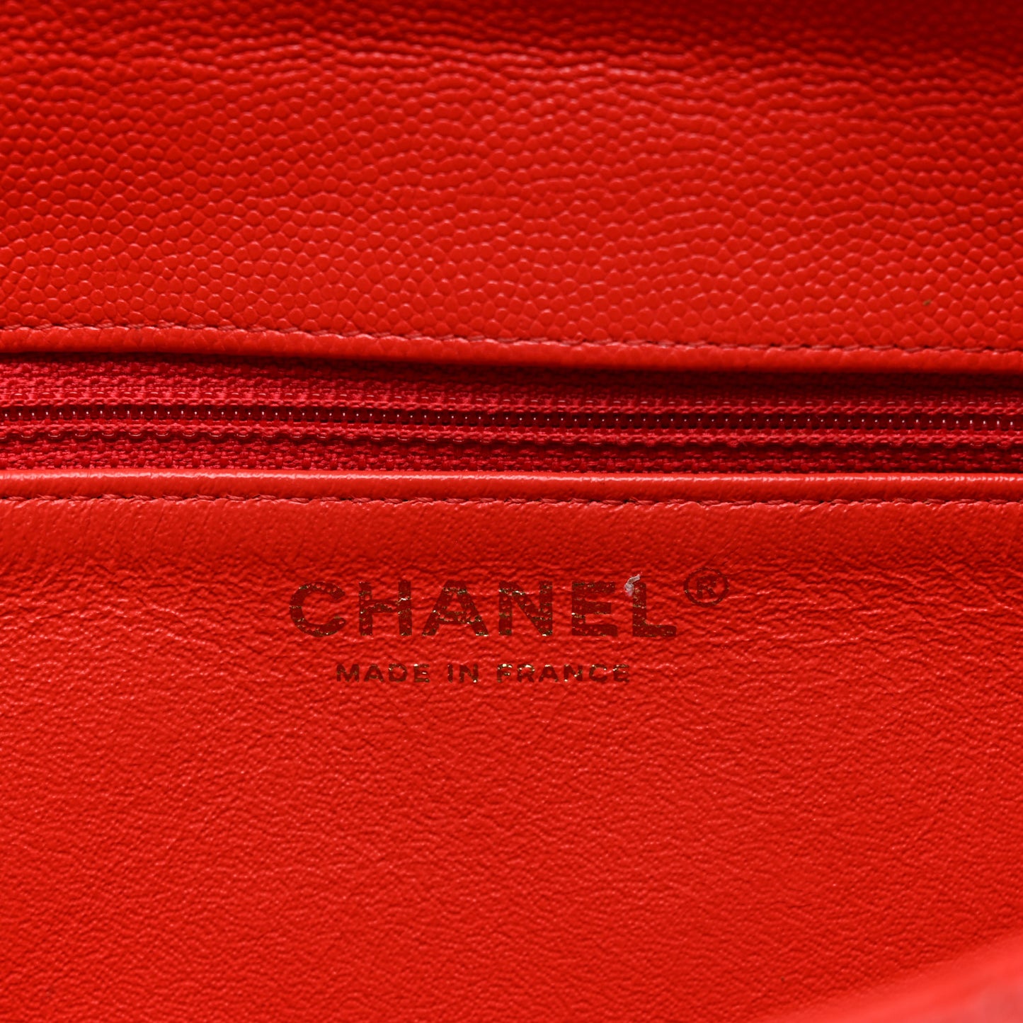 Caviar Quilted Flap Clutch Red