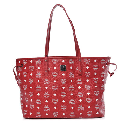 MCM Visetos Medium Liz Reversible Shopper Tote Ruby Red 1 of 12