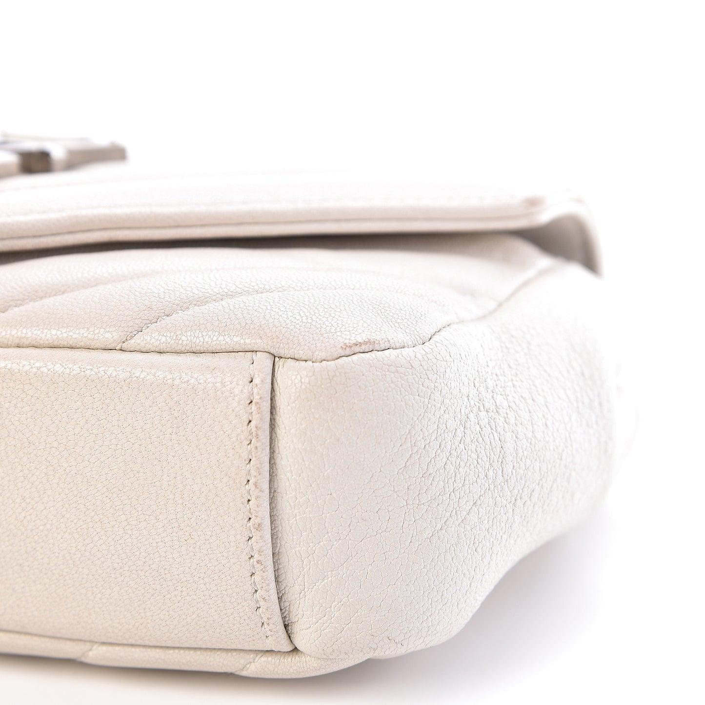 Sheepskin Matelasse Monogram Classic Baby Chain Bag White