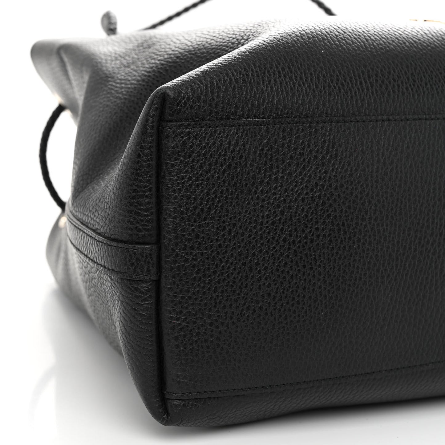 Calfskin Large Gifford Braided Handle Tote Black