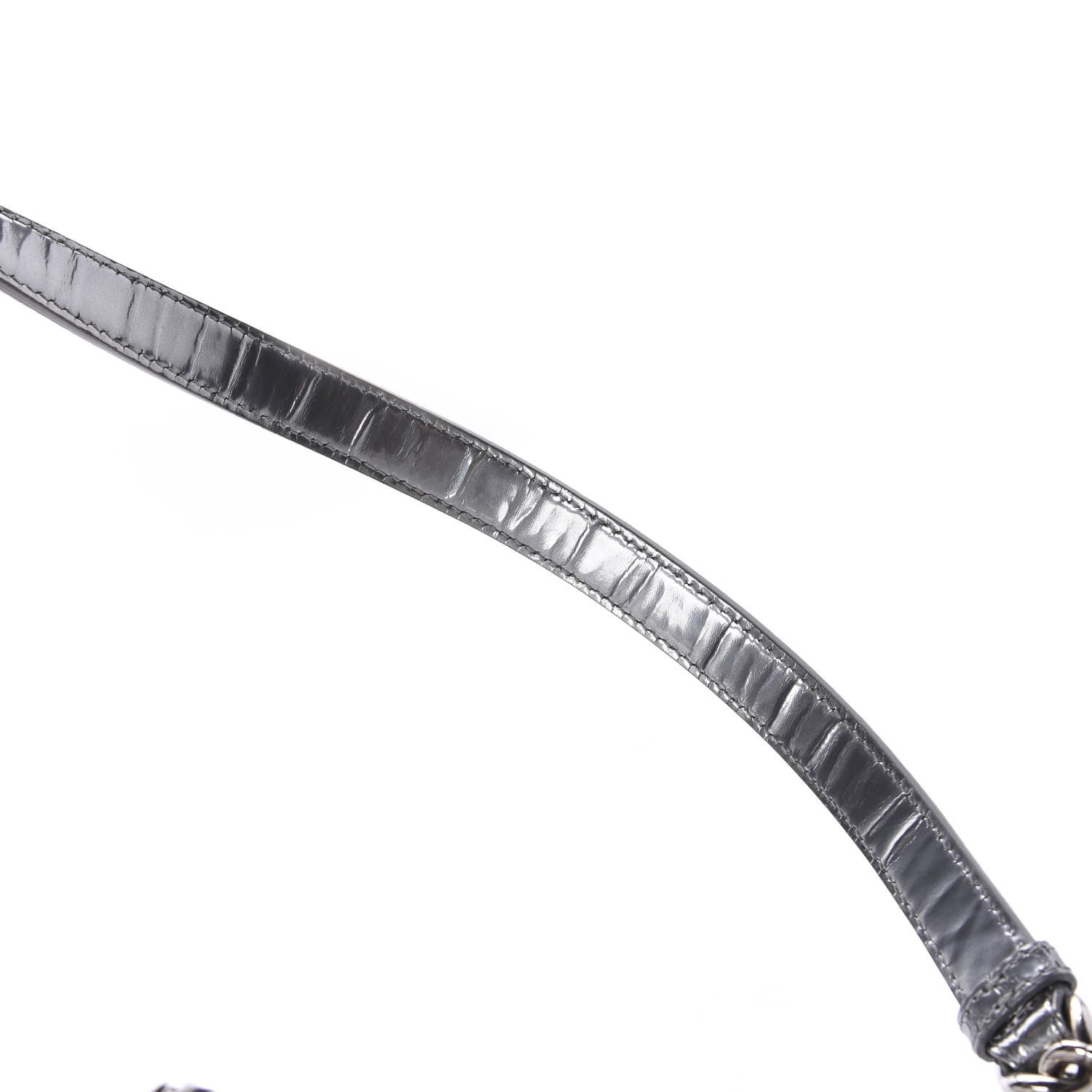 Christian Dior Metallic Patent Micro-Cannage Medium Diorama Flap Bag Silver 9 of 11