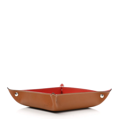 Hermes Taurillon Clemence Mises et Relances Double Horse Change Tray Tuile Fauve 4 of 6