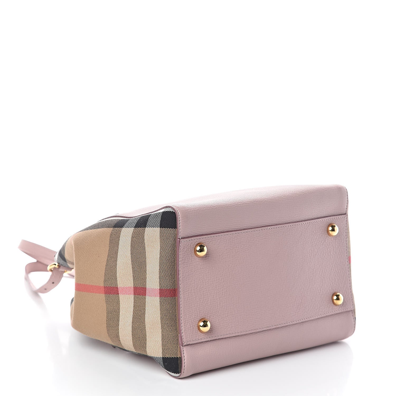Burberry Grainy Calfskin House Check Small Canterbury Tote Pale Orchid 4 of 9