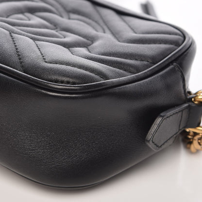 Gucci Calfskin Matelasse Mini GG Marmont Chain Shoulder Bag Black 13 of 13