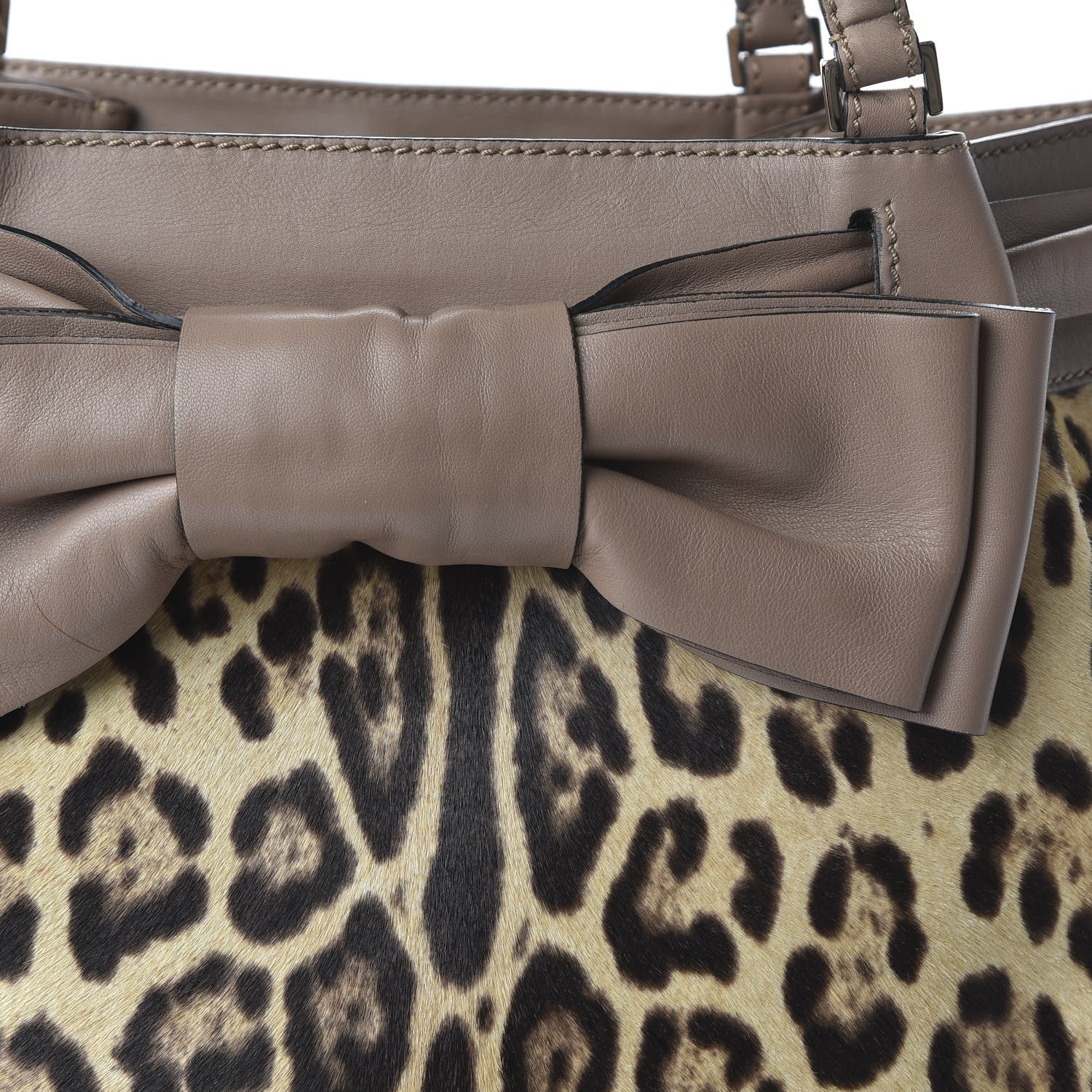 Valentino Garavani Calf Hair Leopard Print Medium Aphrodite Bow Tote 9 of 11