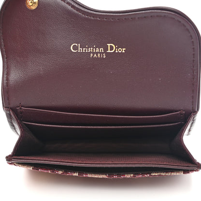 Christian Dior Oblique Saddle Card Holder Bordeaux 6 of 10