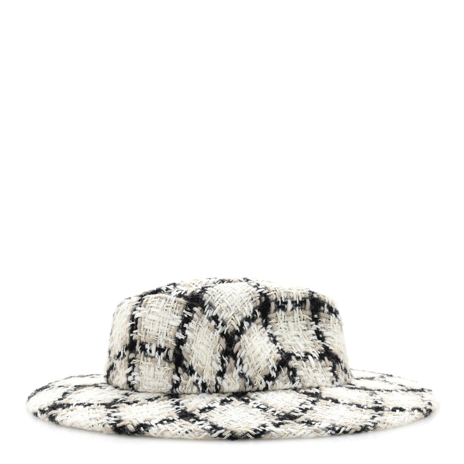 Chanel Tweed Hat M Ivory Black Grey 5 of 9