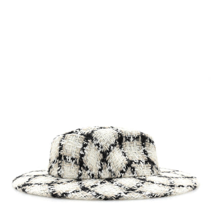 Chanel Tweed Hat M Ivory Black Grey 5 of 9
