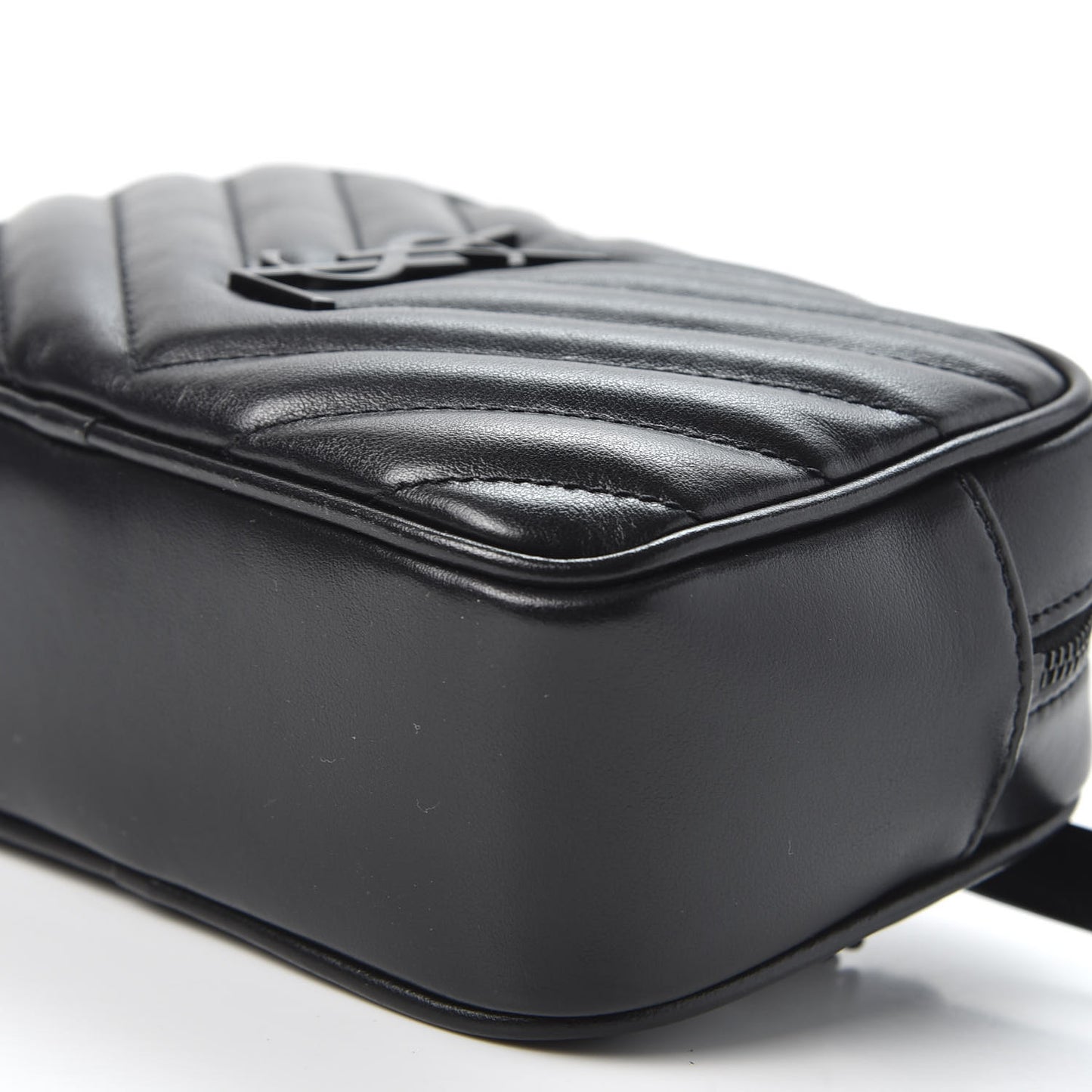 Calfskin Matelasse Monogram Lou Belt Bag Black