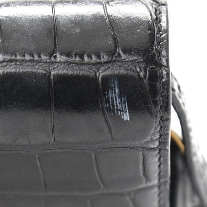Balenciaga Shiny Calfskin Crocodile Embossed Small B Bag Black 12 of 12