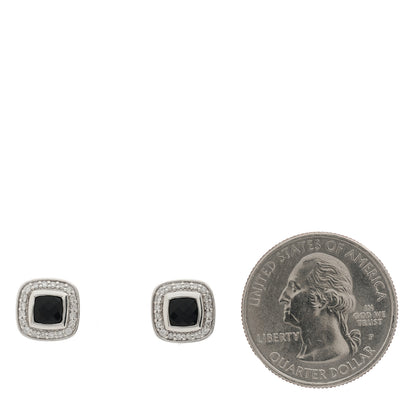 David Yurman Sterling Silver Diamond Black Onyx 5mm Petite Albion Earrings 2 of 4