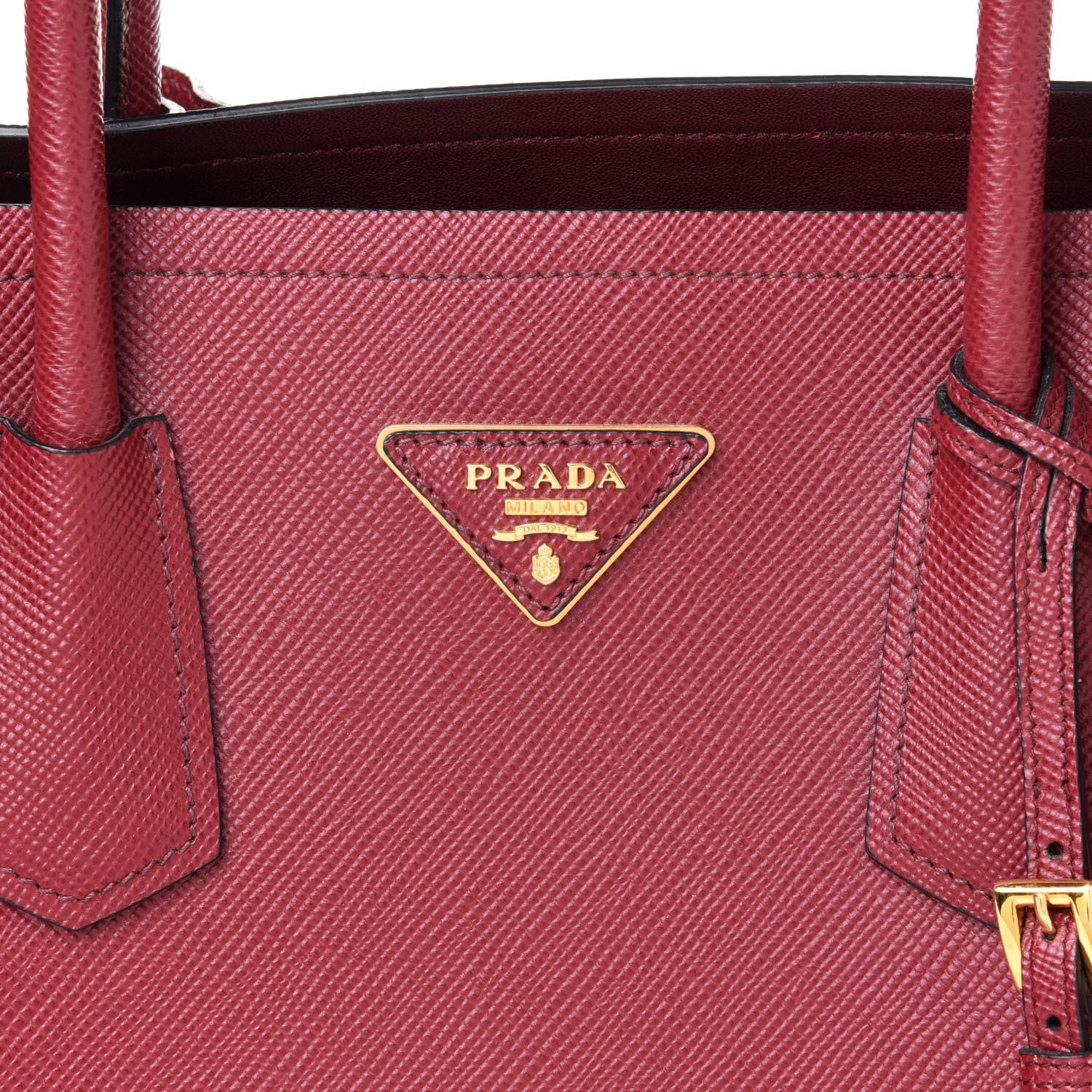 Prada Saffiano Cuir Large Double Bag Fuoco 8 of 12