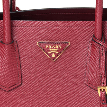 Prada Saffiano Cuir Large Double Bag Fuoco 8 of 12