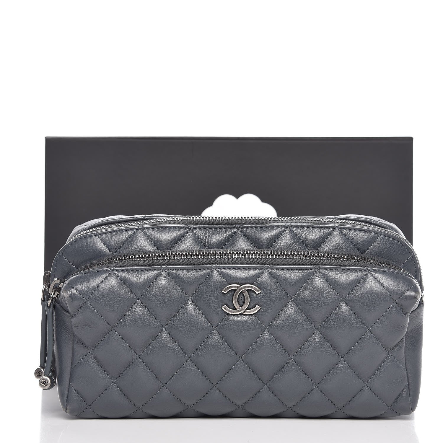 Chanel Calfskin Quilted Waist Bag Dark Gray 8 of 8