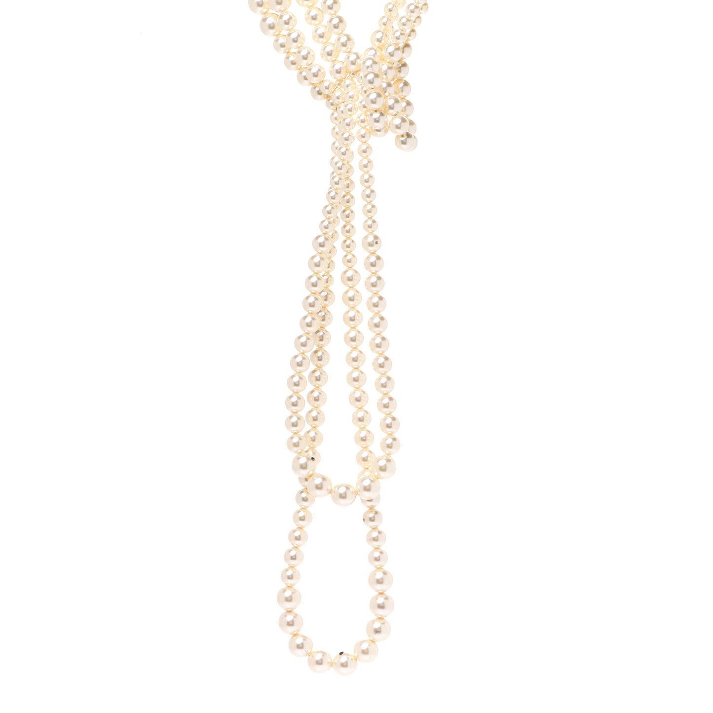 Pearl Multi Strand CC Necklace Gold