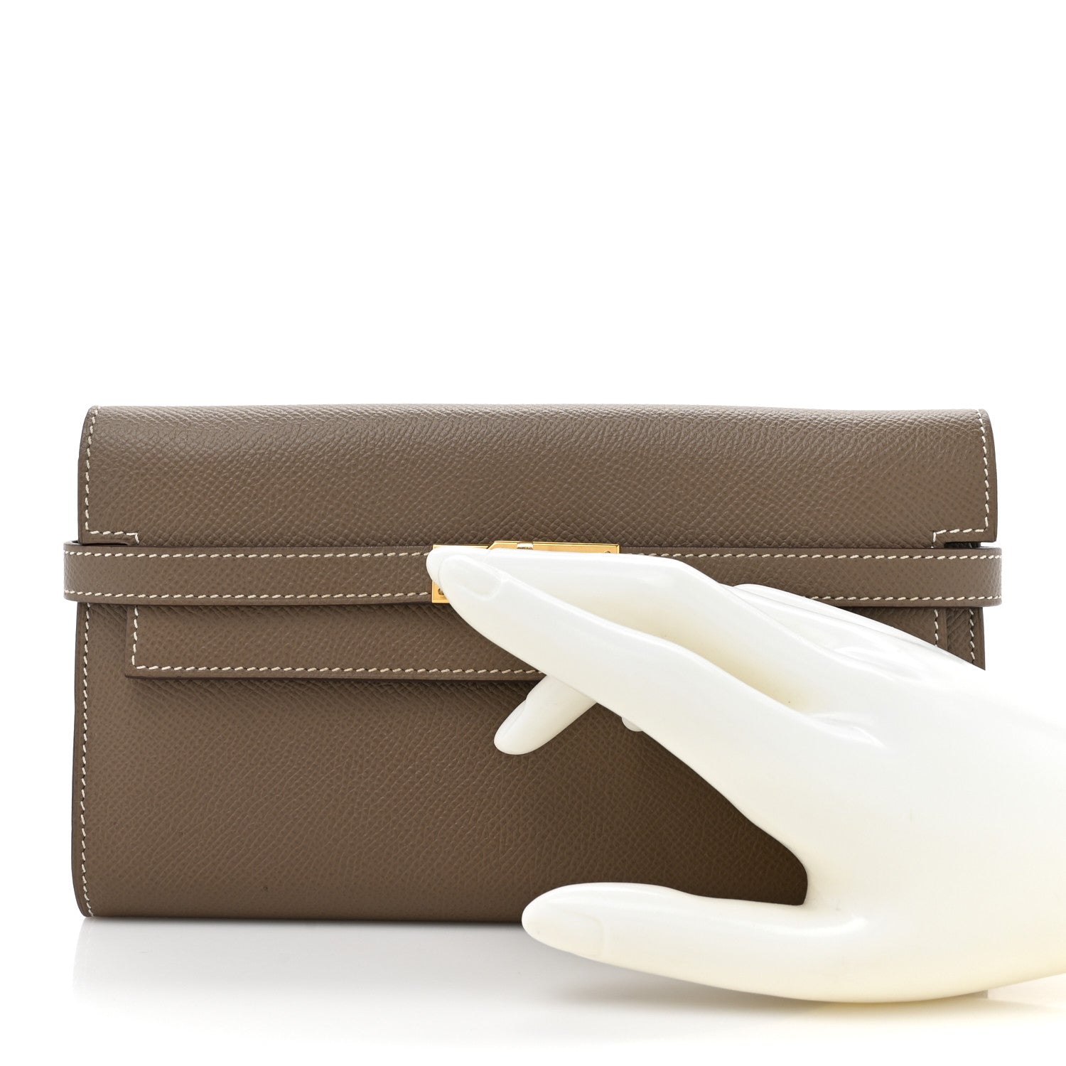 Hermes Epsom Kelly Longue Wallet Etoupe 2 of 11