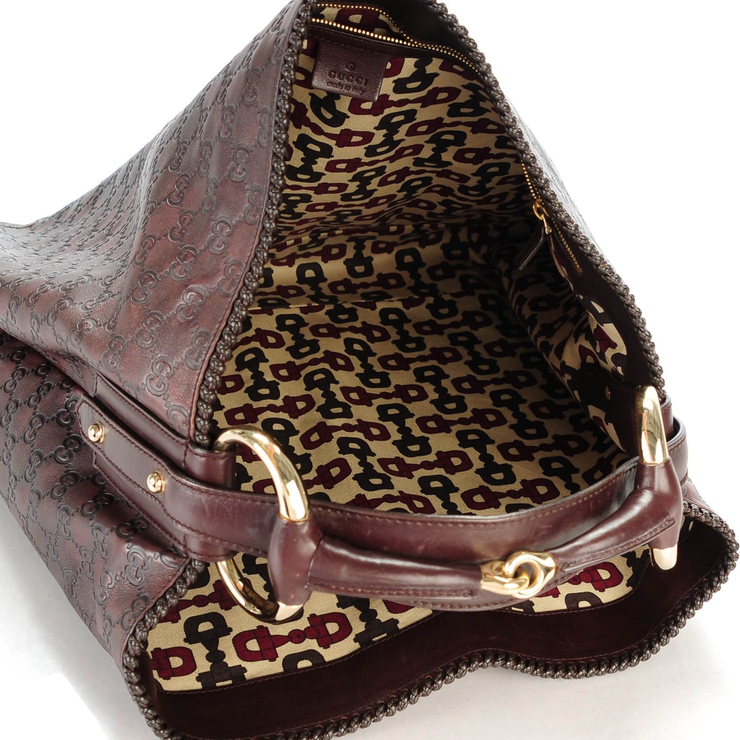 Gucci Guccissima Large Horsebit Chain Hobo Chocolate 5 of 8