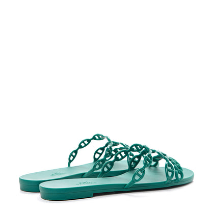 Hermes Rubber Chaine d'Ancre Rivage Sandals 38 Vert d'Ete 4 of 7