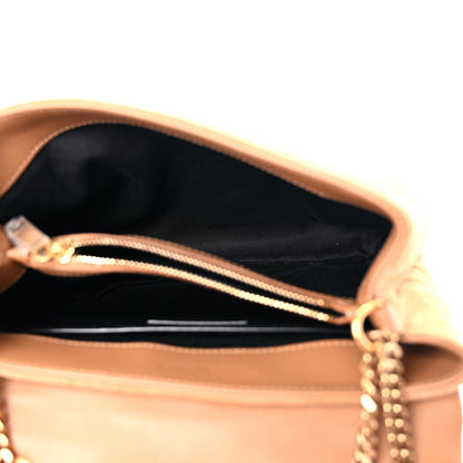 Saint Laurent Suede Calfskin Y Quilted Monogram Small Loulou Chain Satchel Cinnamon 5 of 18