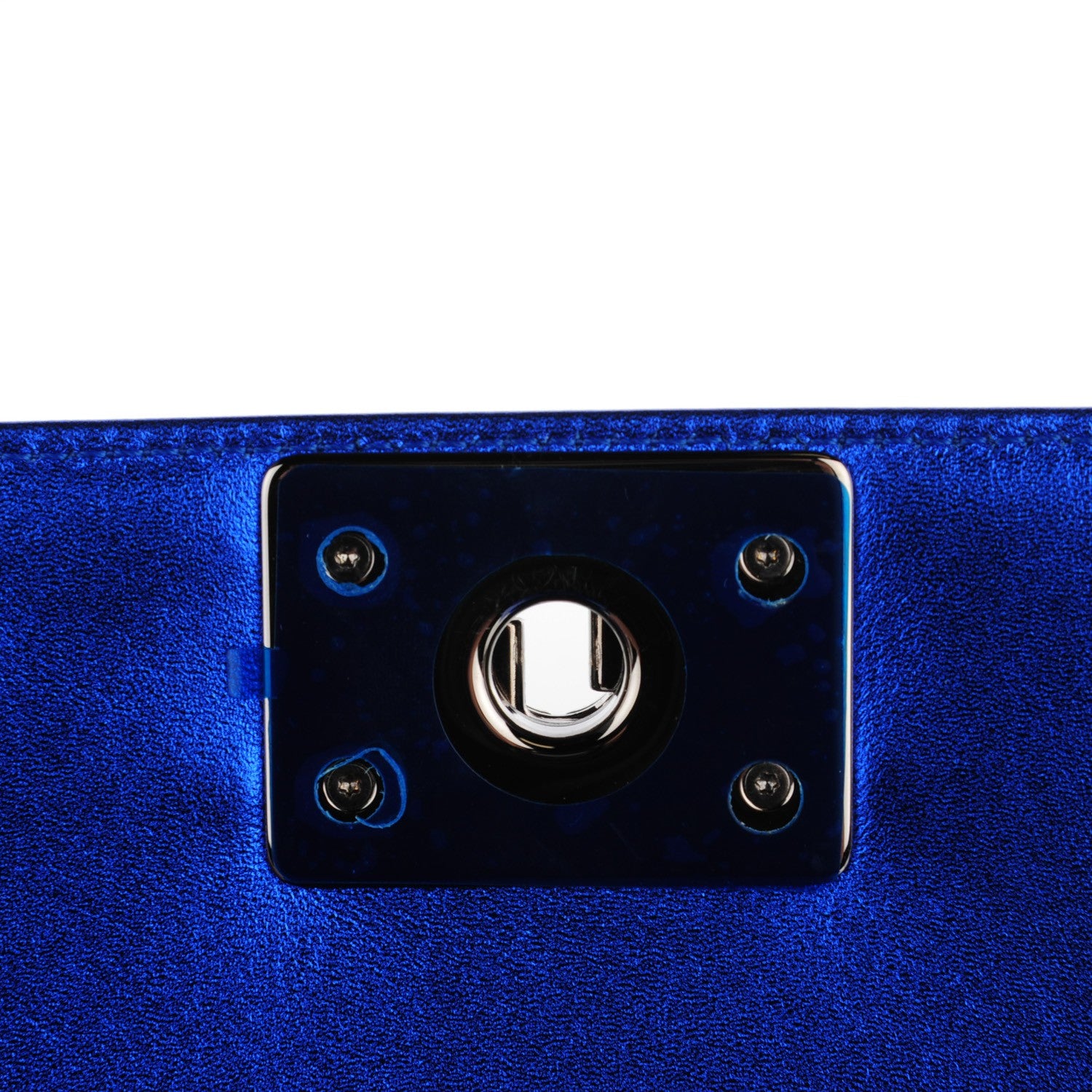 Chanel Metallic Patent Quilted Large Boy Flap Blue 6 of 9