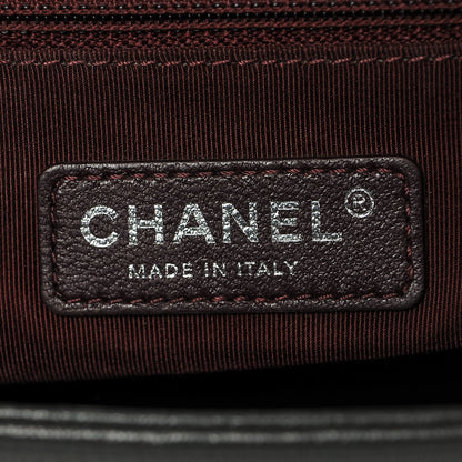 Chanel Goatskin Patent Quilted New Medium Boy Flap Grey 13 of 14