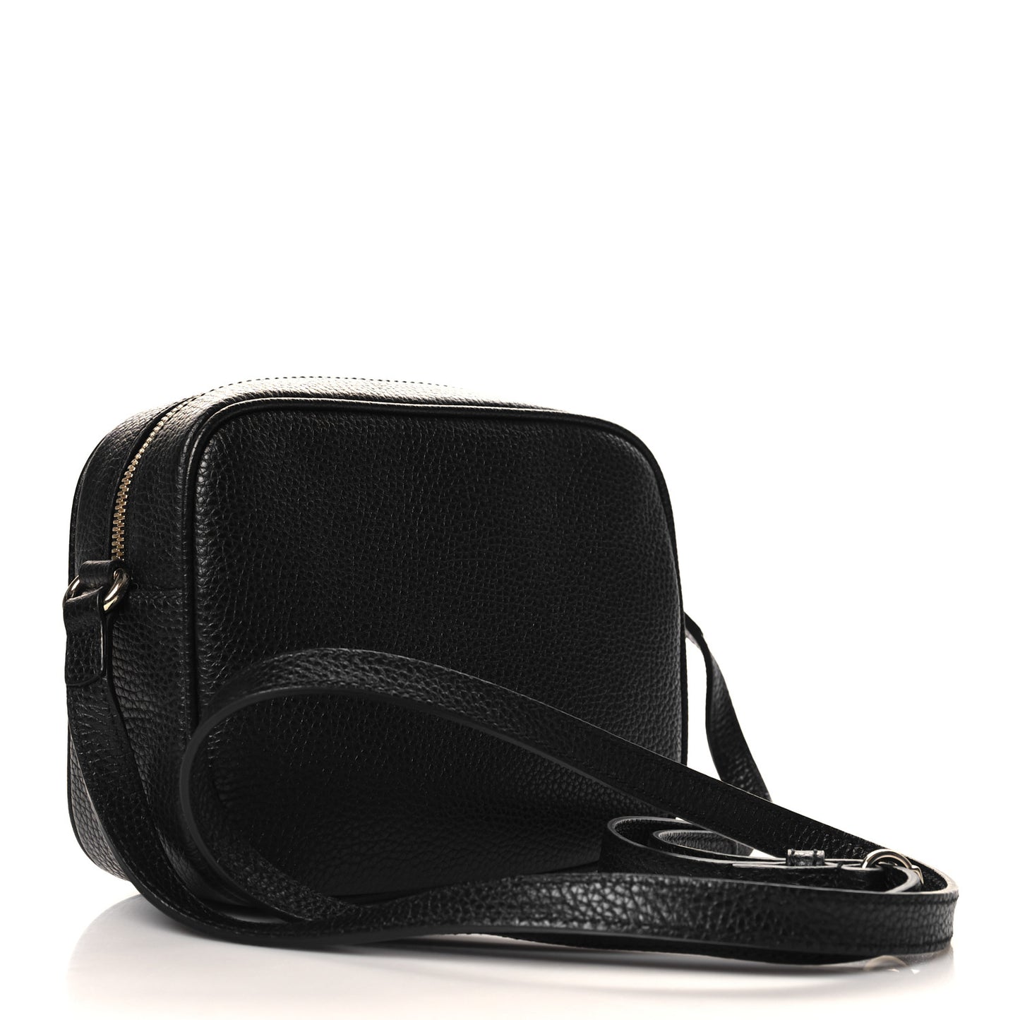 Pebbled Calfskin Small Soho Disco Bag Black