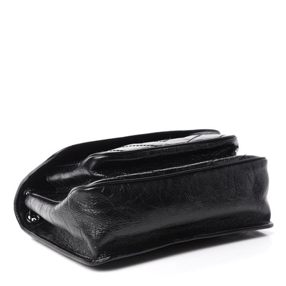 Saint Laurent Crinkled Calfskin Matelasse Monogram Medium Niki Chain Satchel Black 4 of 11