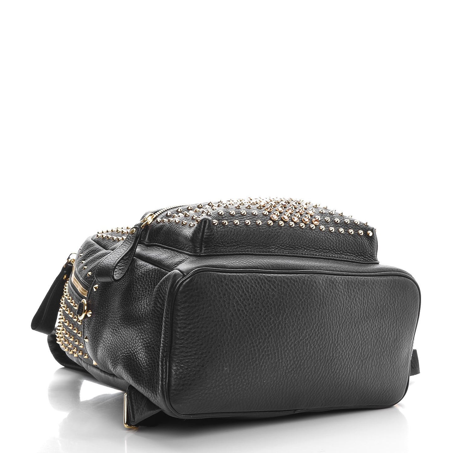 Grainy Lambskin Crystal Studded Medium Stark Backpack Black