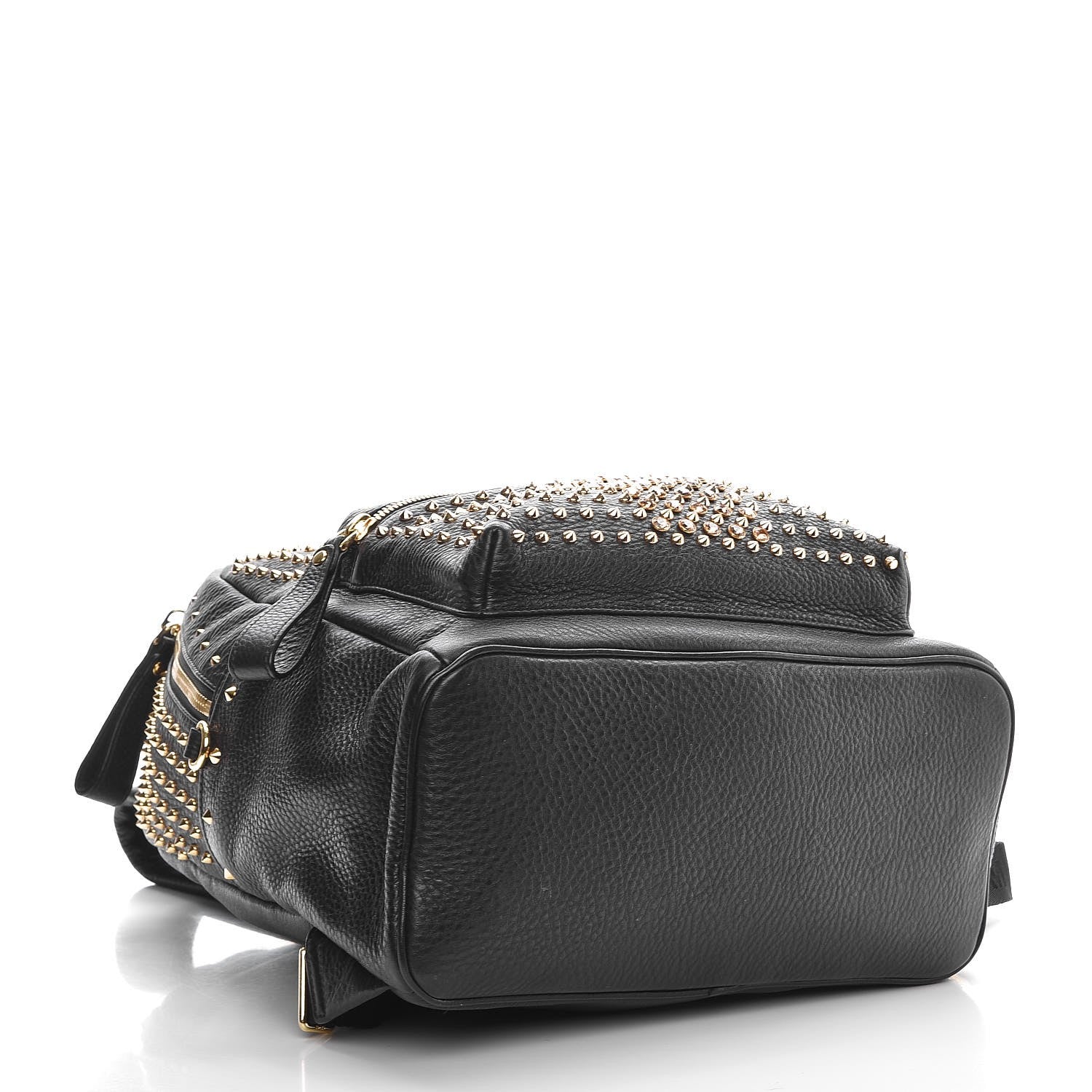 MCM Grainy Lambskin Crystal Studded Medium Stark Backpack Black 5 of 13