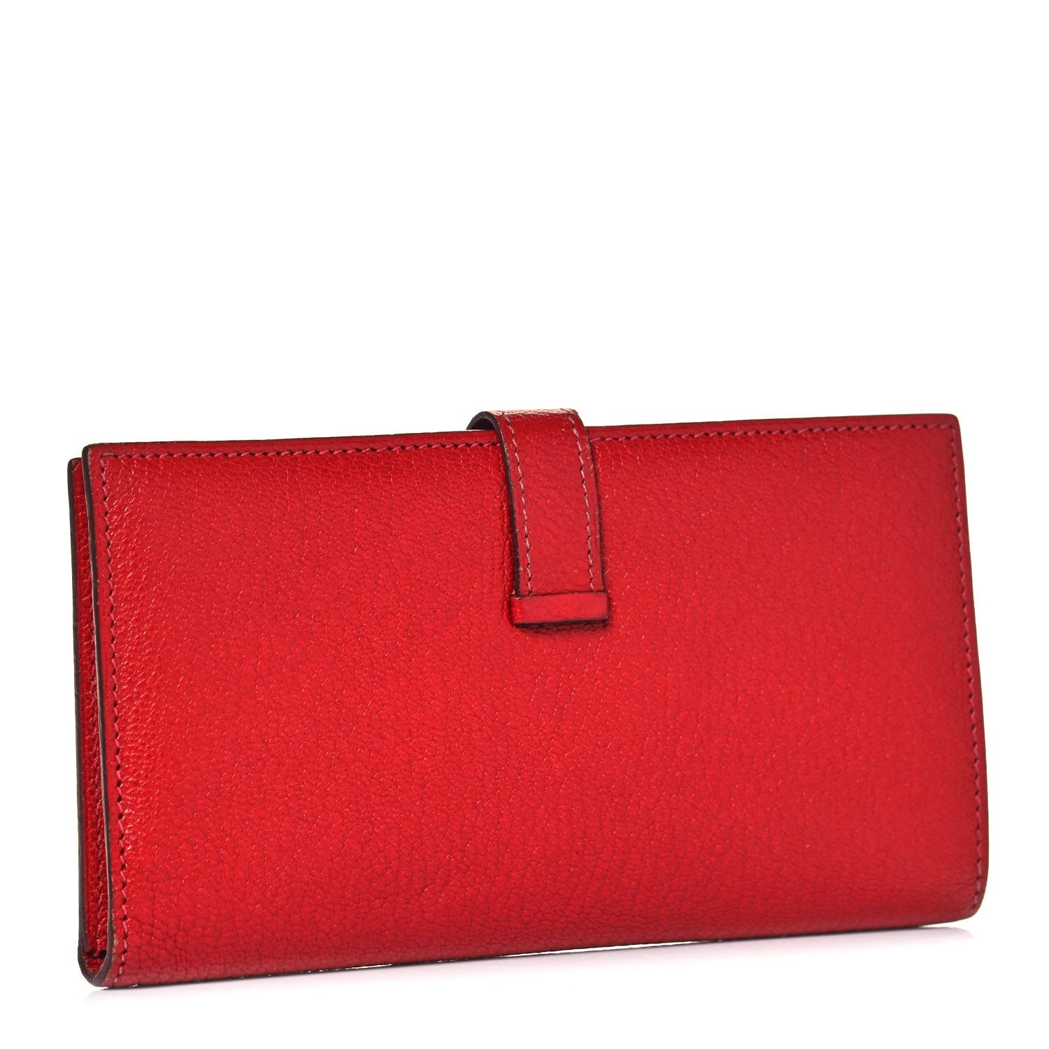 Hermes Chevre Mysore Bearn Gusset Wallet Rouge Garance 3 of 7
