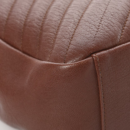 Saint Laurent Sheepskin Matelasse Chevron Monogram Large College Satchel Cognac 14 of 14