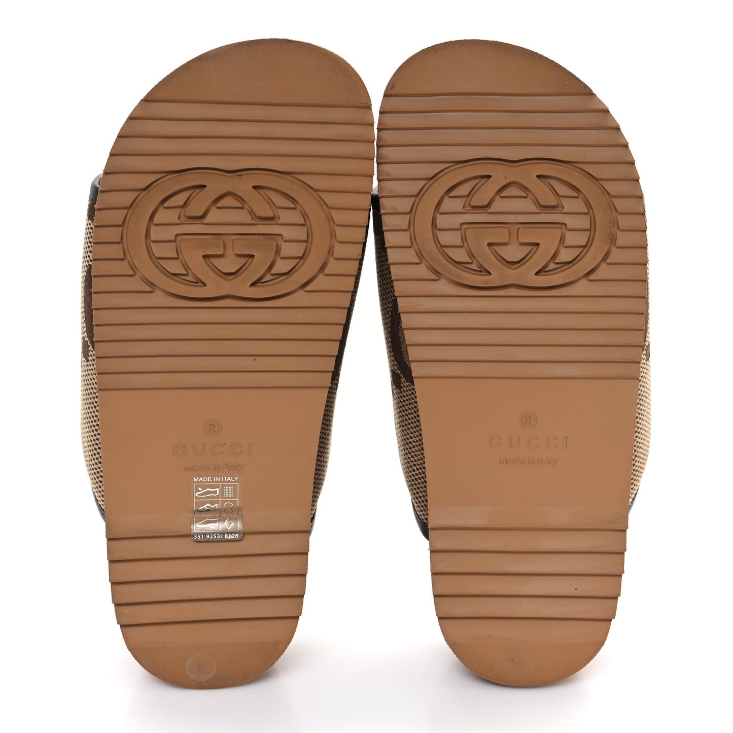 Monogram Jumbo GG Nappa Samoa Platform 40mm Slide Sandals 38 Camel Ebony New Acero