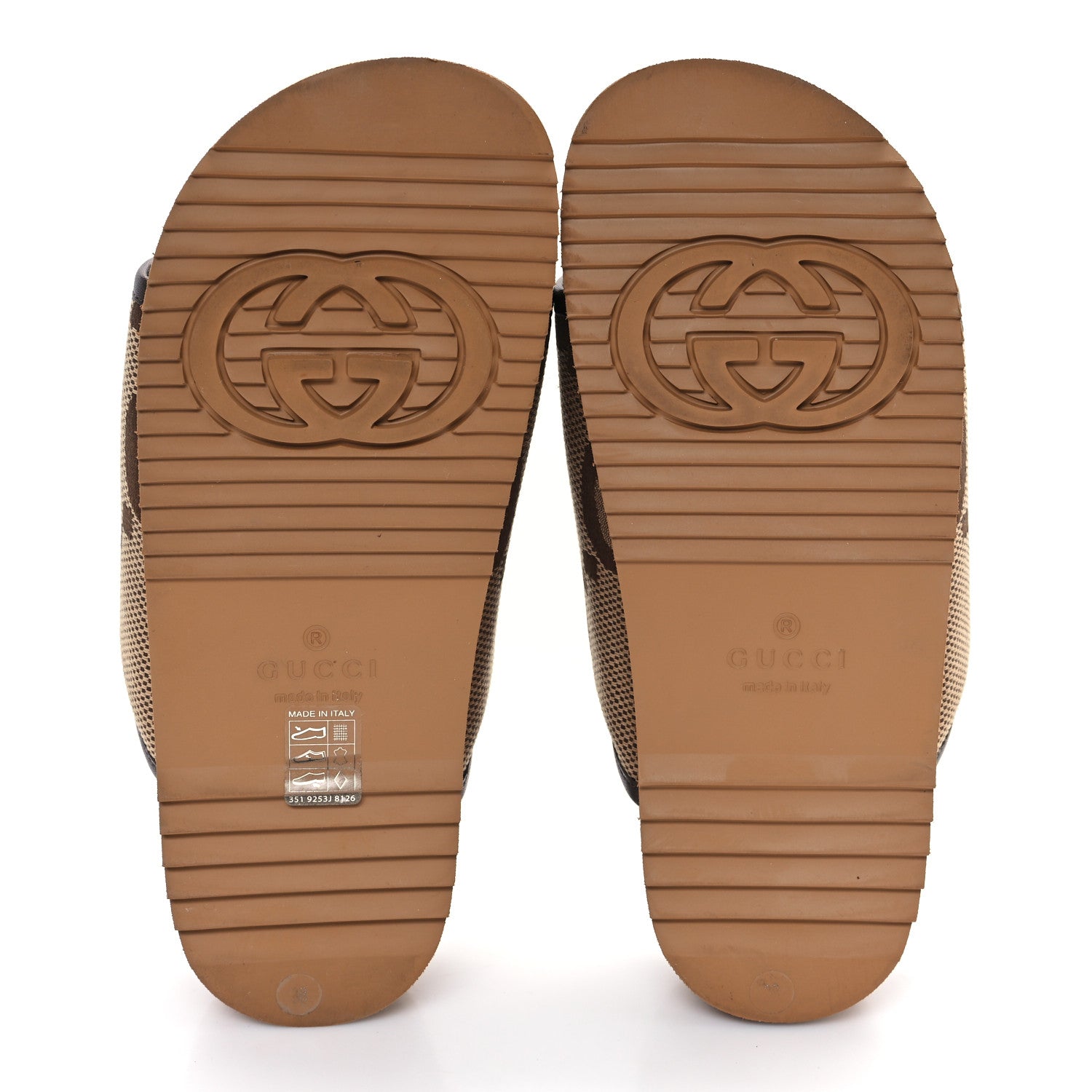 Gucci Monogram Jumbo GG Nappa Samoa Platform 40mm Slide Sandals 38 Camel Ebony New Acero 6 of 9