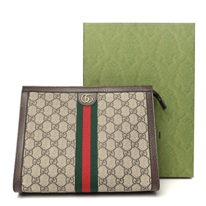 Gucci GG Supreme Monogram Web Ophidia Pouch Brown 11 of 11