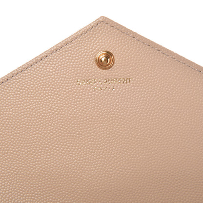 Saint Laurent Grain De Poudre Matelasse Chevron Monogram Chain Wallet Nude Powder 6 of 7