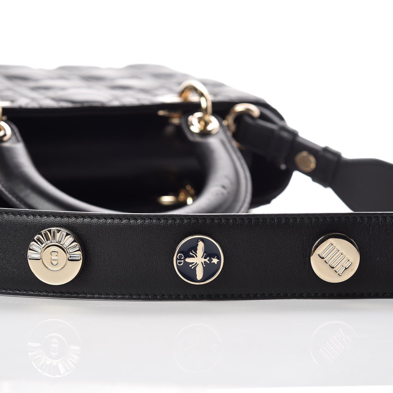 Christian Dior Lambskin Cannage Small Lucky Badges My Lady Dior Black 7 of 10