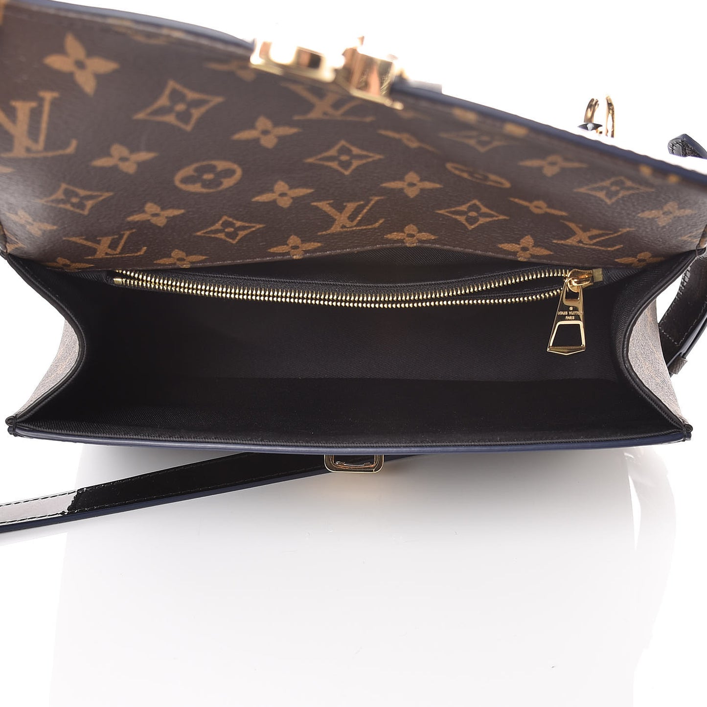 Patent Calfskin Monogram Cherrywood PM Black