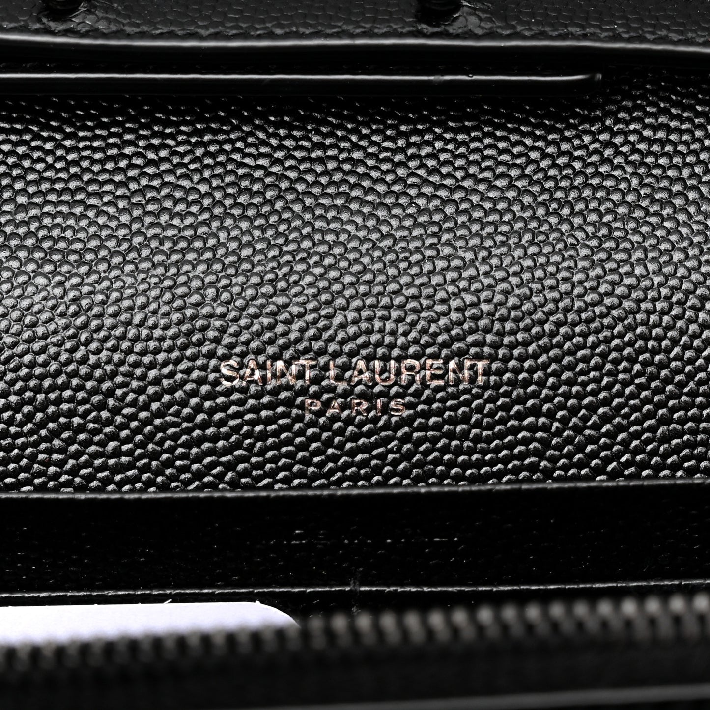 Grain De Poudre Matelasse Chevron Monogram Monochrome Chain Wallet Black