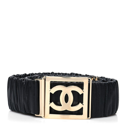 Chanel Lambskin Ruched CC Belt 80 32 Black 1 of 3