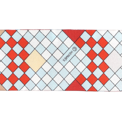 Hermes Silk Colliers De Chiens Remix Twilly Rouge Ciel Gris Perle 3 of 4