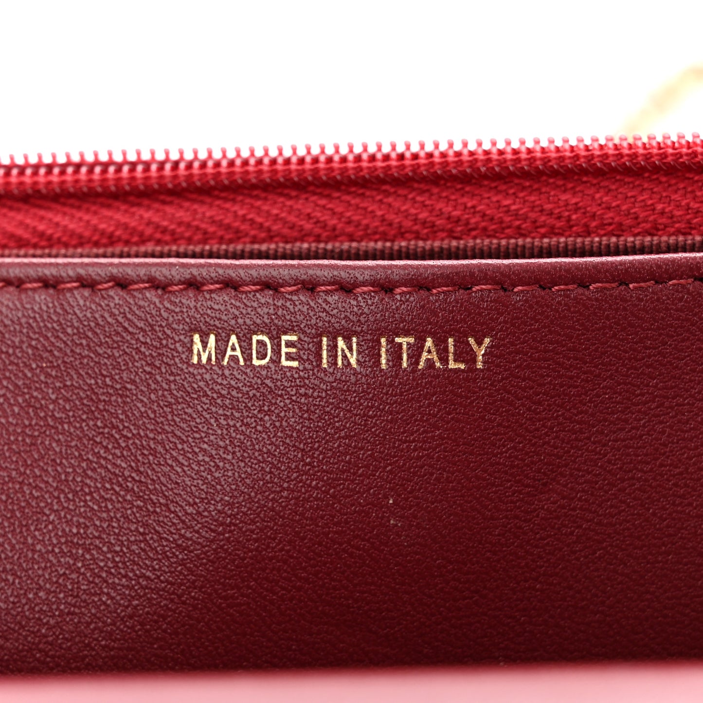 Lambskin Quilted Wallet On Chain WOC Burgundy